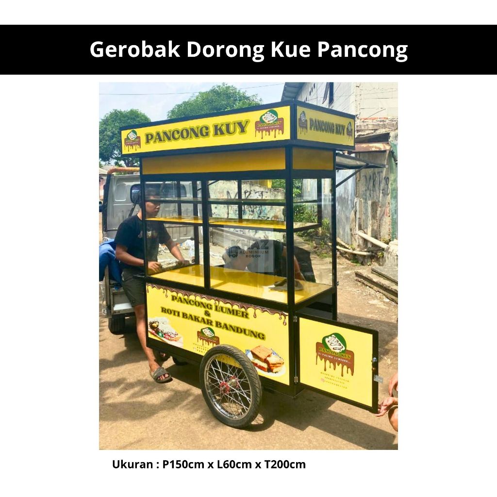 Gerobak Aluminium Kue Pancong/Roti Bakar P150