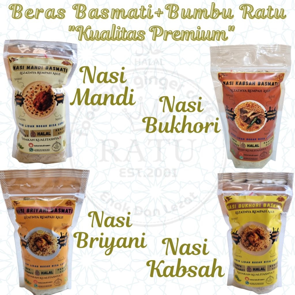 

PAKET LENGKAP Beras Basmati+Bumbu 210g Premium (Long Rice) Beras Panjang Rendah Gula Nasi Mandi,Briyani,Bukhori,Kabsah