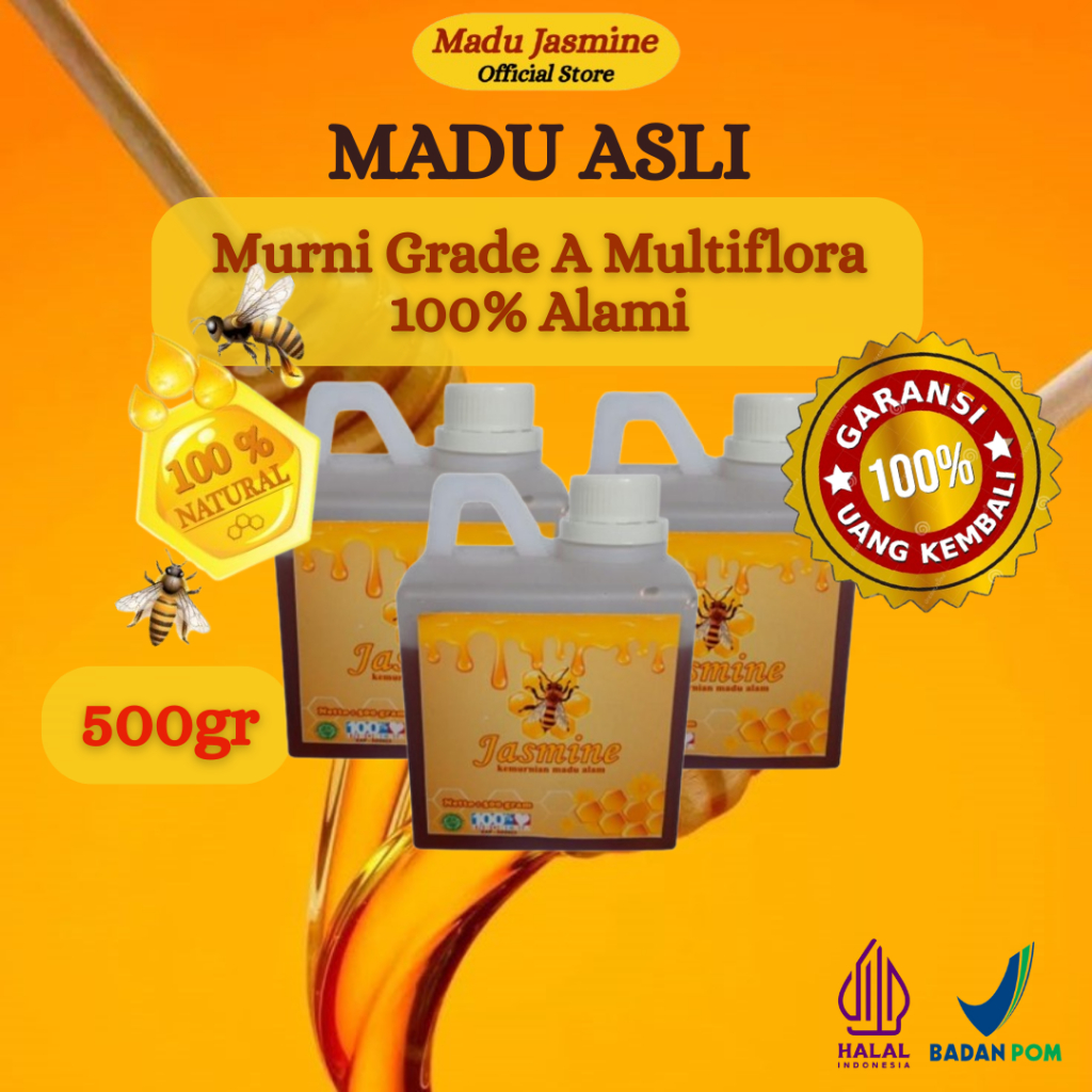 

JASMINE Madu Murni Asli Multiflora Alami Grade A 100% Madu Kesehatan 500gr