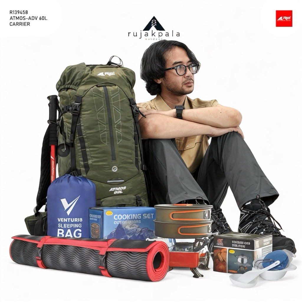 paket mendaki OT3 Atmos ADV - carrier arei Atmos ADV 60L / paket gunung murah keril rei