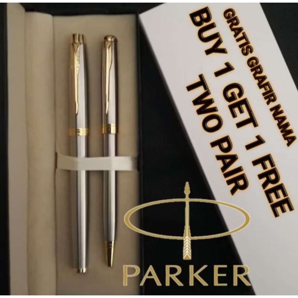 

premium pulpen bolpoint dan rollerball parker couple business pen exclusive gratis grafir logo atau nama buy one get one