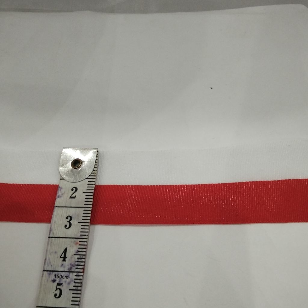

Pita kain /pita Merah putih ukuran 1 inch (Lebar 2, 5 cm)