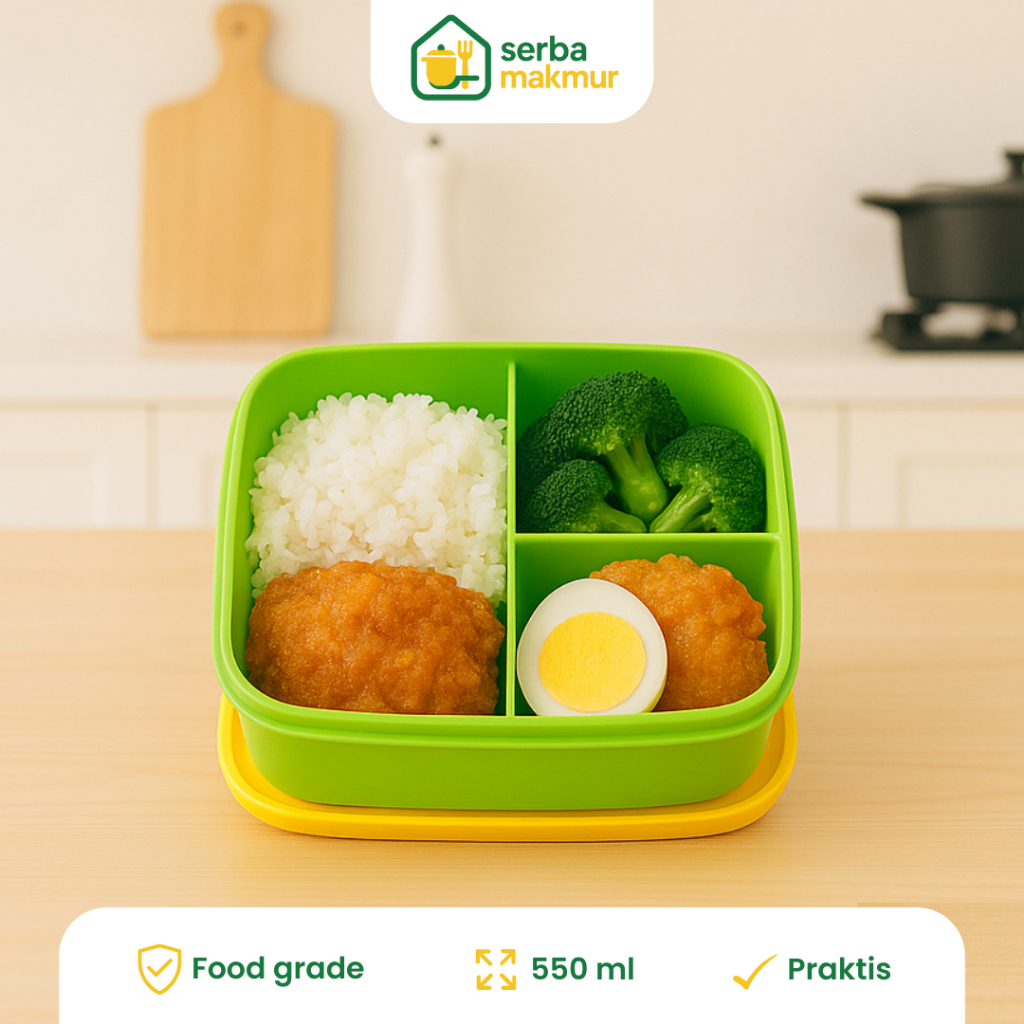 Lunch Box Modern - Tempat Bekal Makan / Tempat Makan Sekat - Asvita