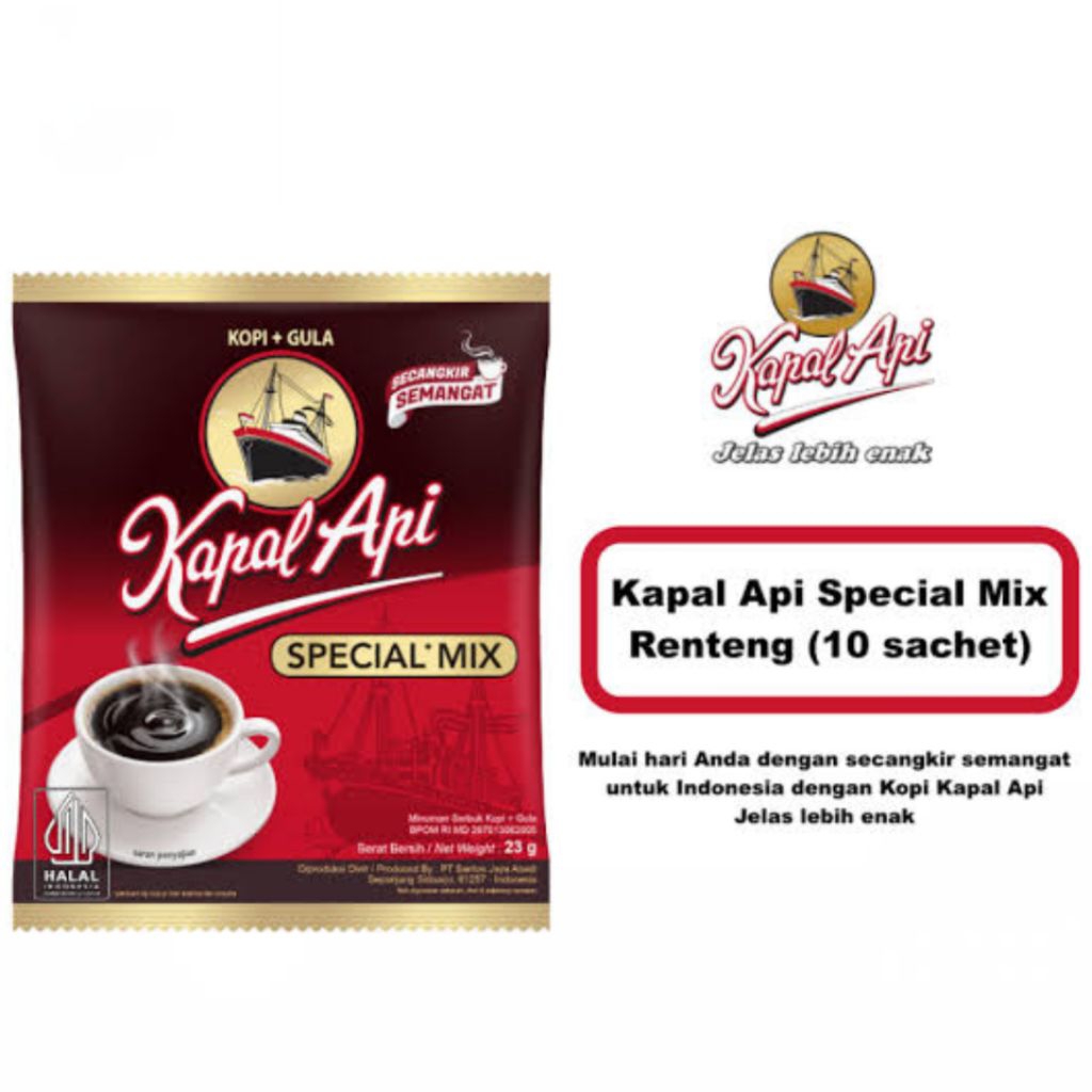 

Kopi Kapal Api Special Mix Renceng Isi 10 Pcs - Kopi Bubuk Kemasan Sachet 10 Pcs