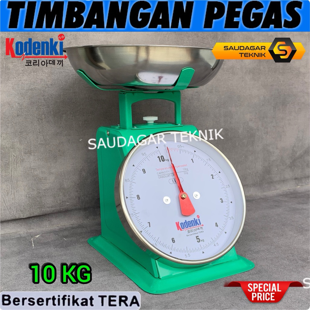 Kodenki Timbangan Sayur Buah Daging Barang Manual 10 KG Timbangan Pegas Duduk Timbangan Vietnam Jaru