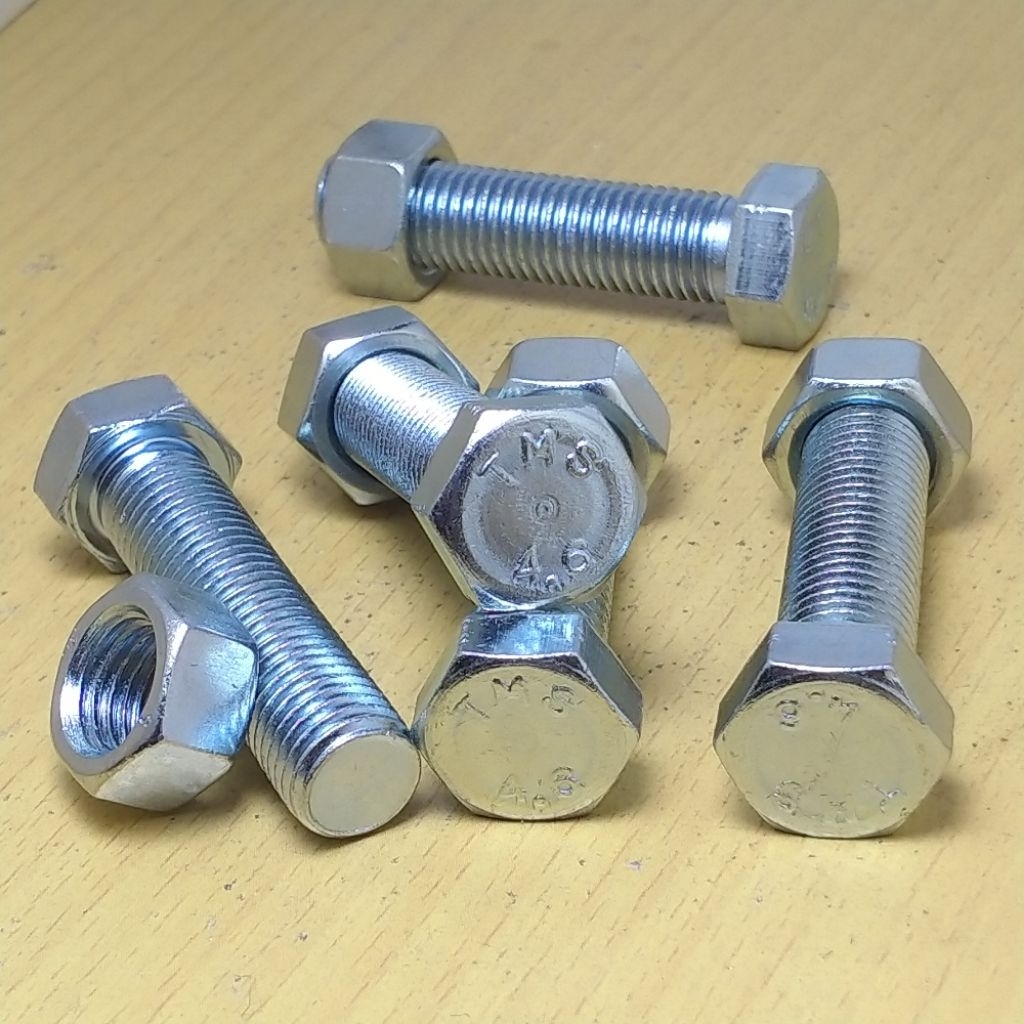 baut mur m10x40 pitch 1,25 grade 4.6 baut mur m10x40 kunci 14 tms 4,6