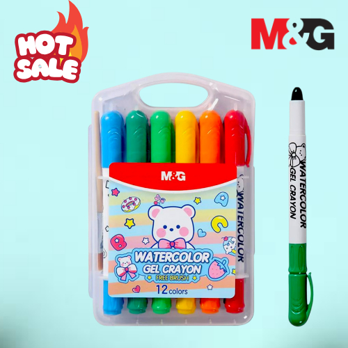 

Crayon M&G original 12 Water Color Gel Crayon free Kuas