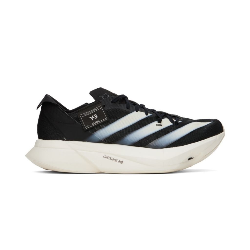 Sepatu lari pria Y3 X adizero adios pro 3 black white