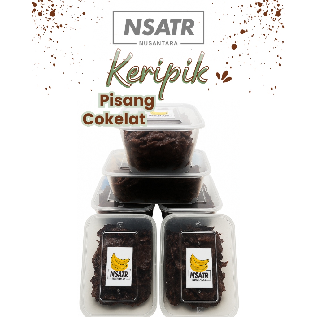 

NSATR Nusantara Keripik Pisang Cokelat Lumer 300 Gram Rasa Premium Tanpa Pengawet Segar & Fresh
