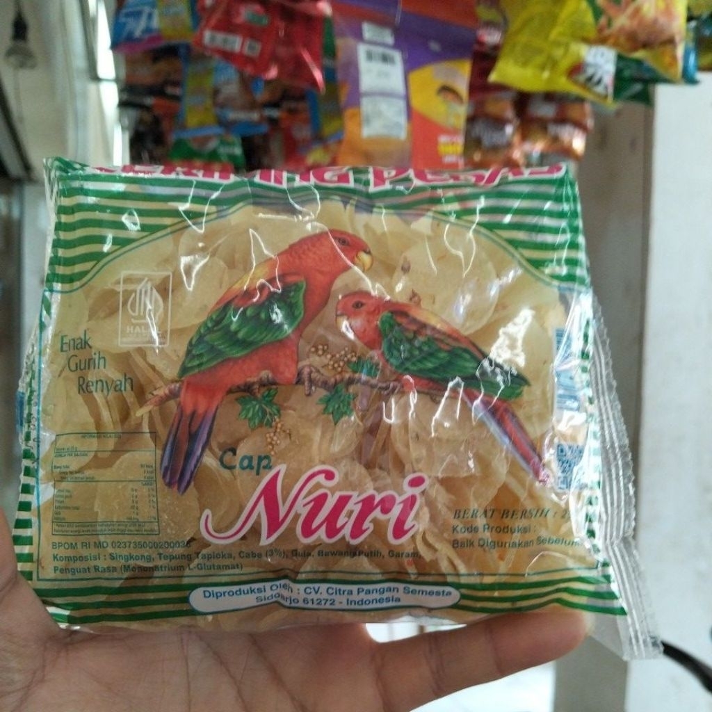 

kerupuk ceriping pedas cap nuri