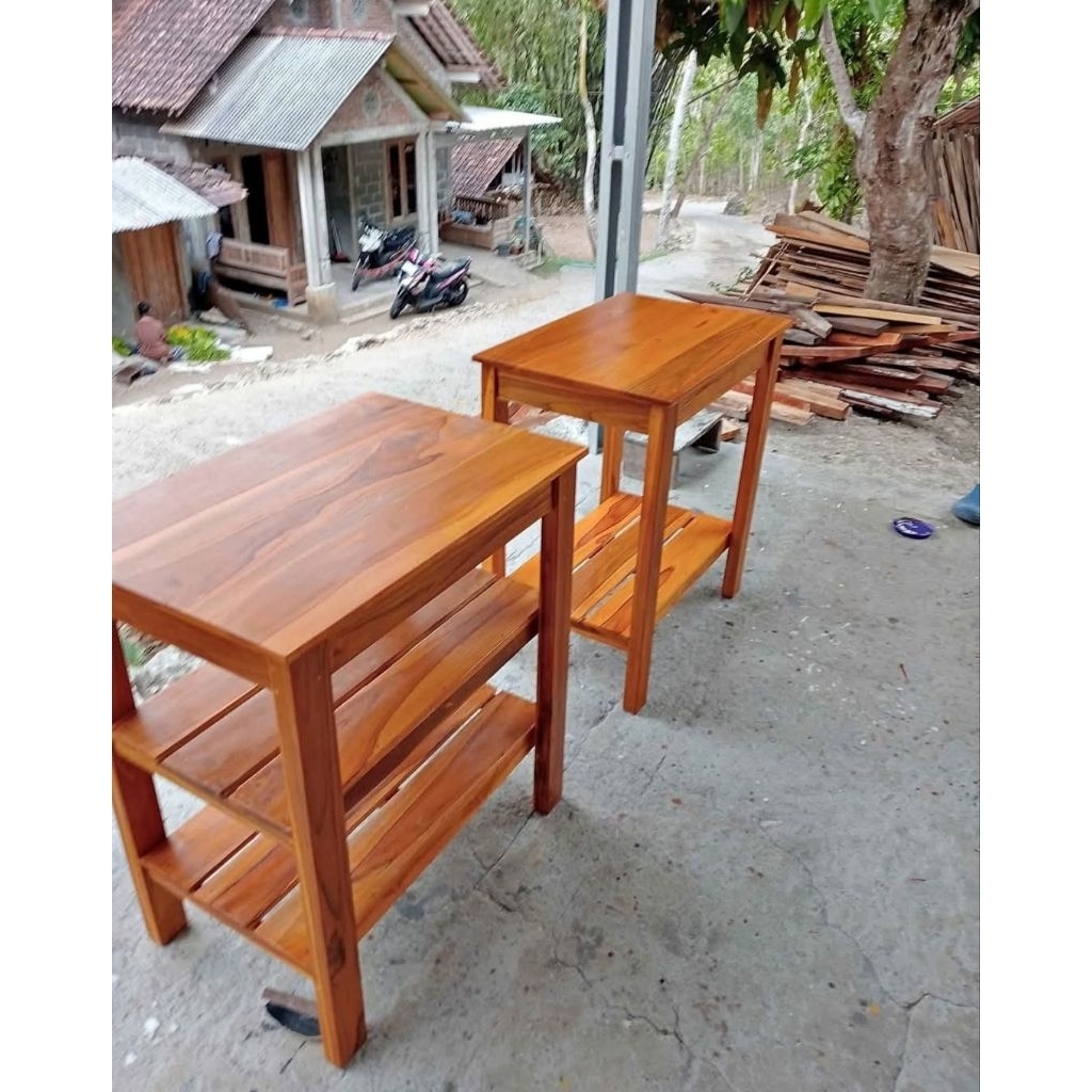 meja rak serbaguna kayu jati