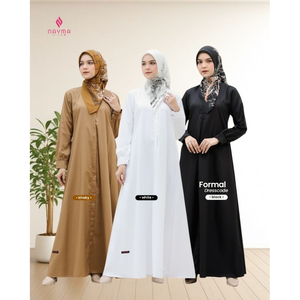 FORMAL DRESSCODE BY NAYMA HIJAB - GAMIS POLOS KAIN TOYOBO FODU HQ