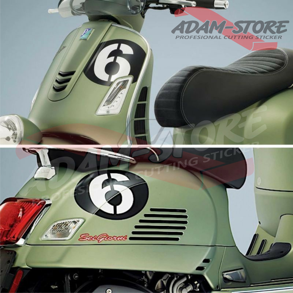 V09 stiker motor Vespa Piaggio stiker nomor stiker Vespa matic stiker Motor Vespa