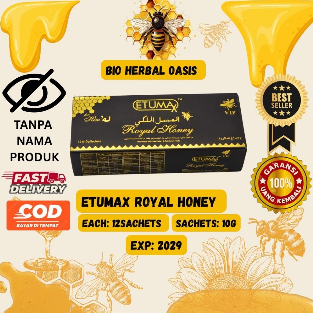 

Etumax Royal Honey For Him Original 1Box12 Sachet Exp 2029