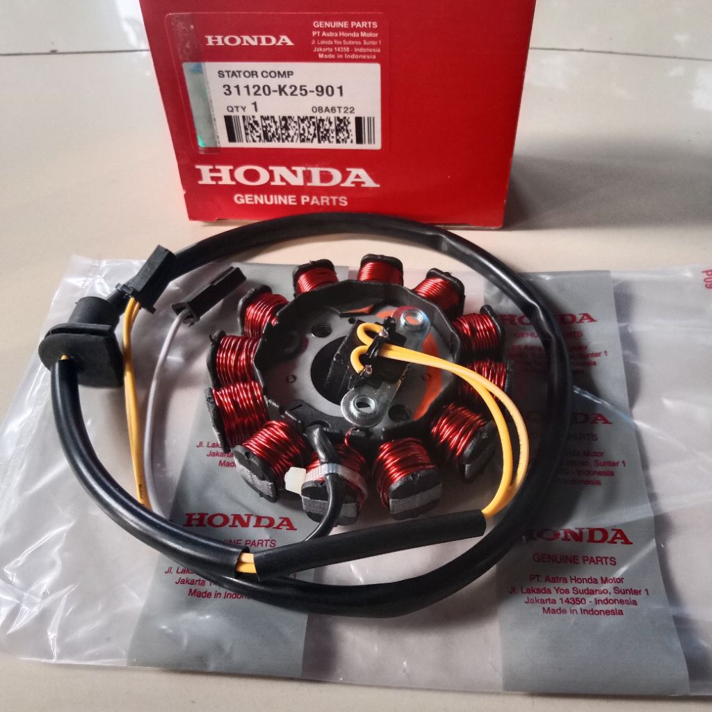 Spull Assy Spull stator pulser Honda Beat Fi Vario 110 Fi Scopy Fi Stater kasar kode K25/ KZL