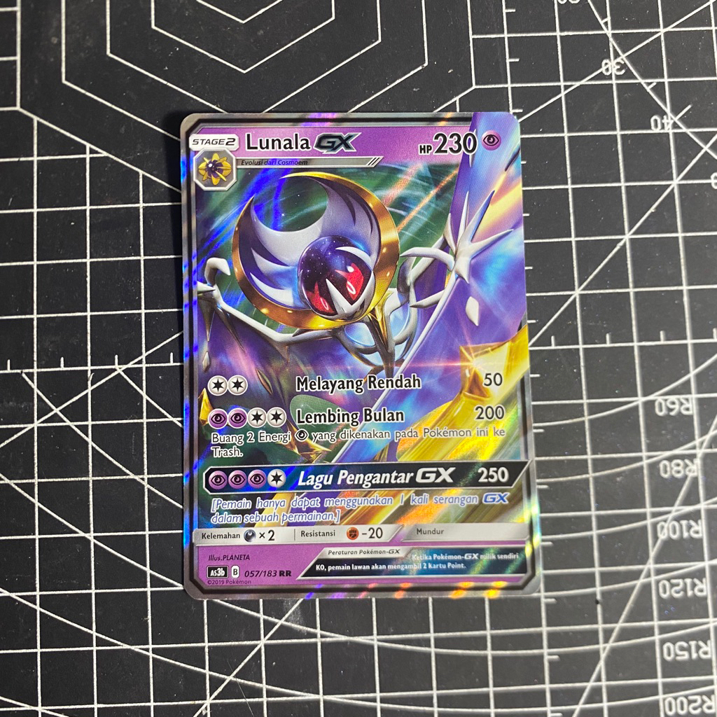 Kartu pokemon card tcg Lunala GX holo rare ori Sun & Moon