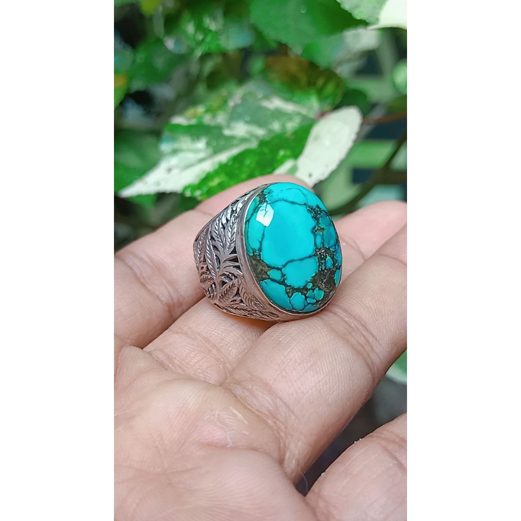 Cincin batu pirus ring perak