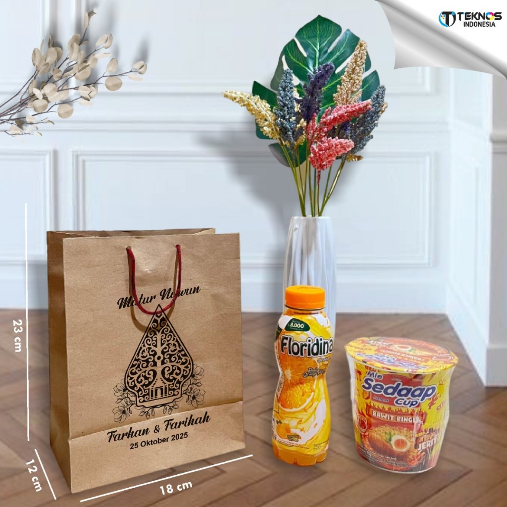 

[MINOR 200] PAPER BAG CUSTOM SABLON - TAS SOUVENIR PERNIKAHAN BAHAN KRAFT