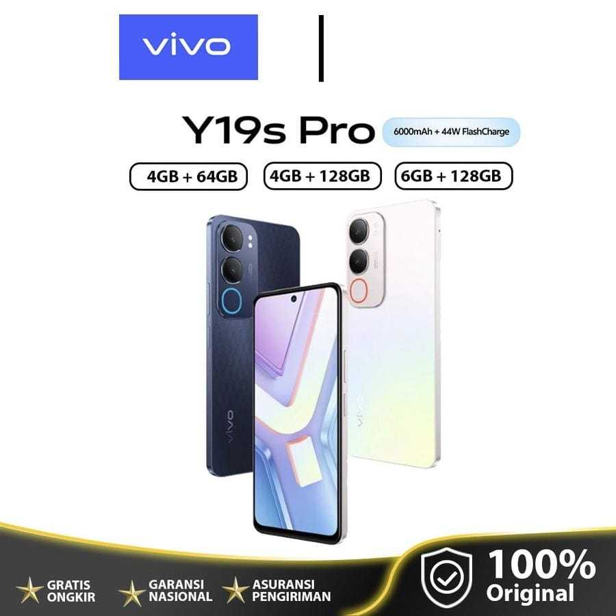 Vivo Y19s PRO 4GB+64|4GB+128GB| 6GB+128GB | 50Mp Camera | Dust Waterprof| Dual Speaker Garansi Resmi