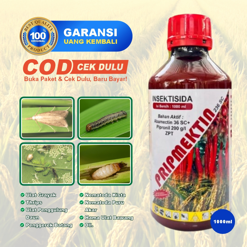 PRIPMEKTIN 236 SC - Insektisida 1 Liter ampuh atasi thrips, ulat grayak, sundep, beluk, wereng, dll