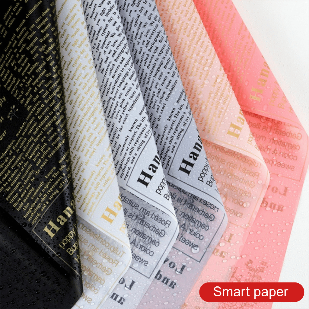 

Flower Wrapping Paper Waterproof Motif Koran Newspaper Kertas Buket Bunga Wisuda Anniversary Romantis Gift Cellophane KB012