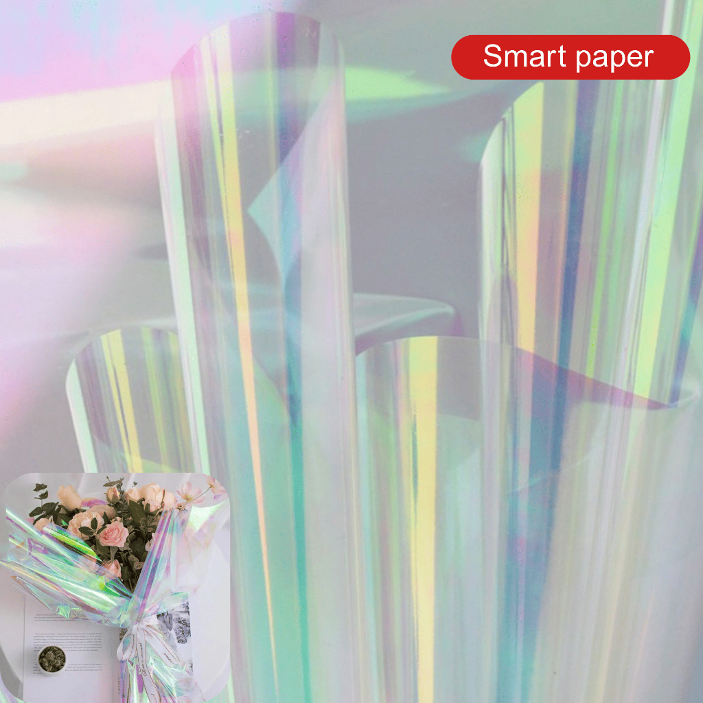 

Isi 20 LEMBAR Flower Wrapping Paper kertas buket Hologram Bouquet Bungaellophane Transparant KB019