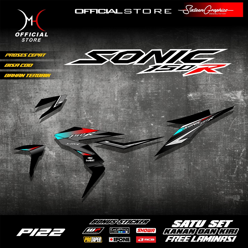 STRIPING/STICKER HONDA SONIC 150R VARIASI LIST SIMPLE