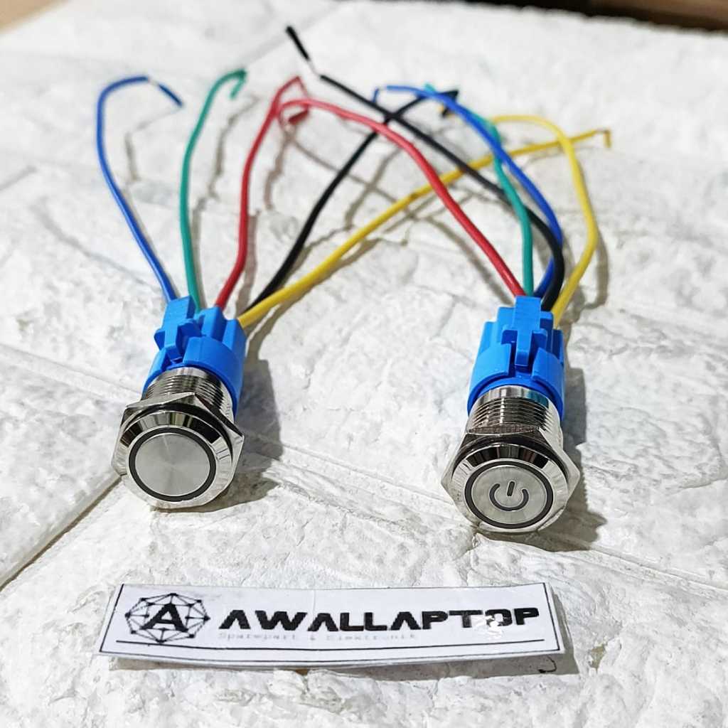 saklar metal led 12v 24v 220v 12mm 16mm 19mm locking momentary push