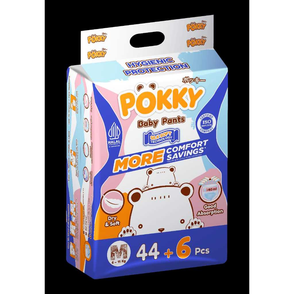 POKKY BABY DIAPERS PANTS M44+6