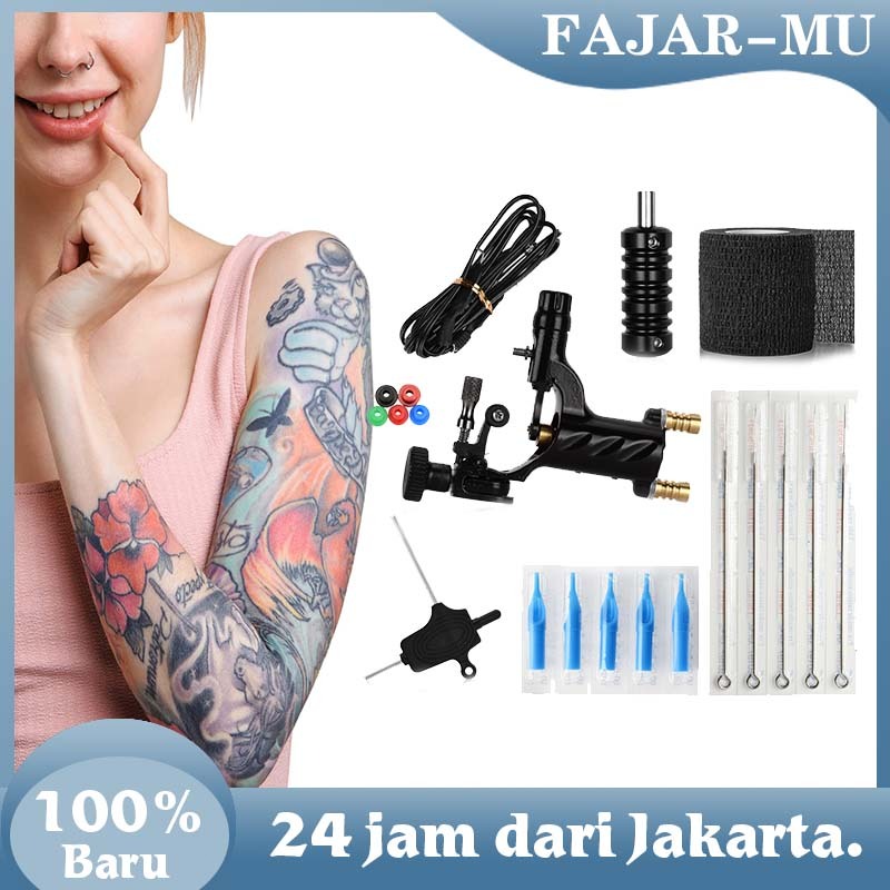 Mesin Tato Full Set / Manual Tattoo Tools / Black Tattoo Motor Gun Kits