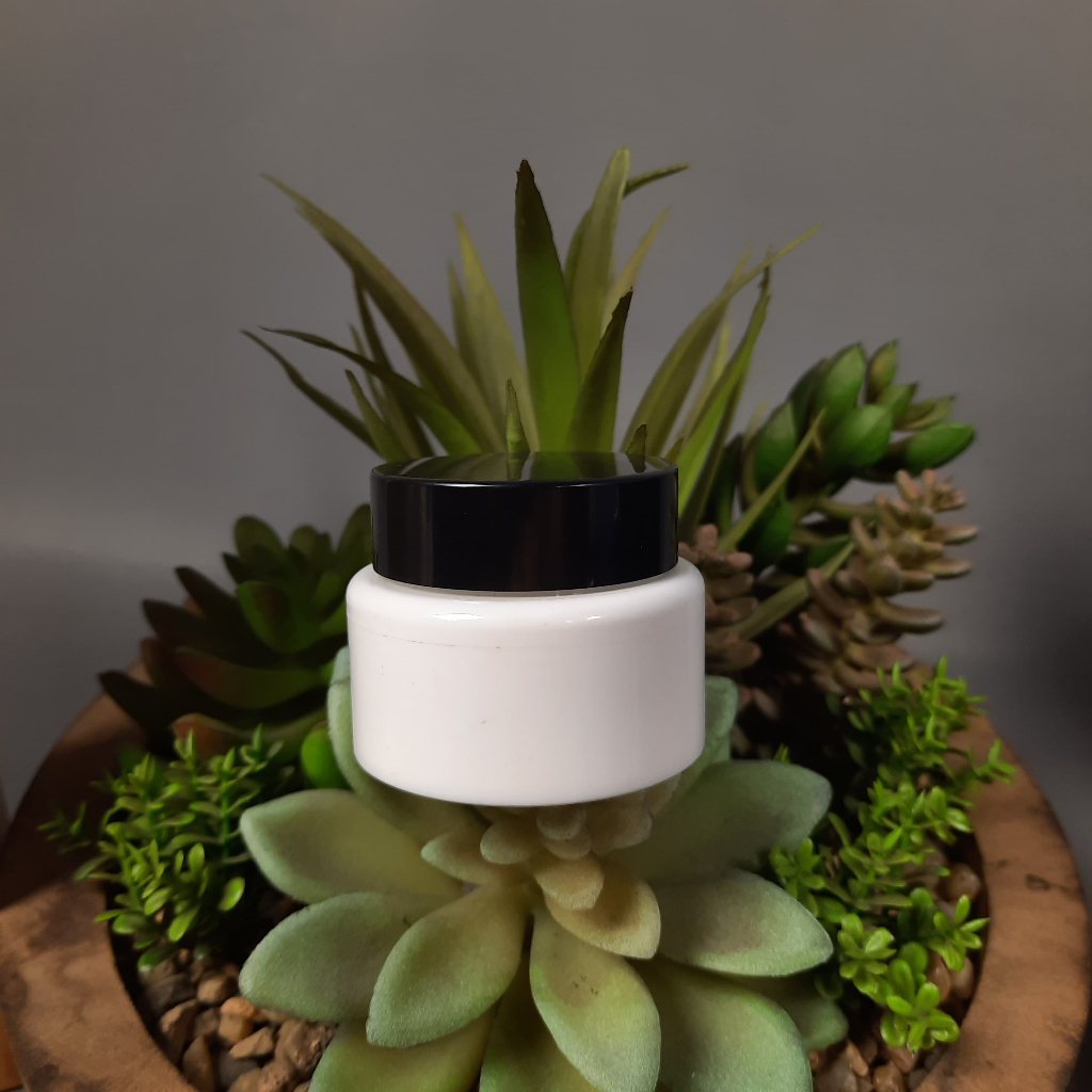 POT PP HOLO 10 GR PUTIH CAP HITAM / POT CREAM 10 GR / POT KOSMETIK 10 GR