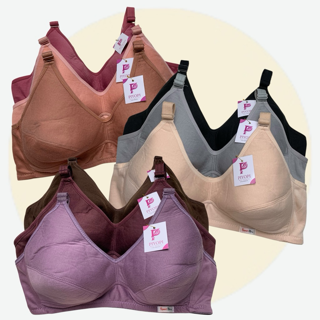 Bra Jumbo Wanita Sport Bra 38 36 34 Cup Besar BH Sport Jumbo Kait 2 BH Senam Big Size Tanpa Kawat Bu
