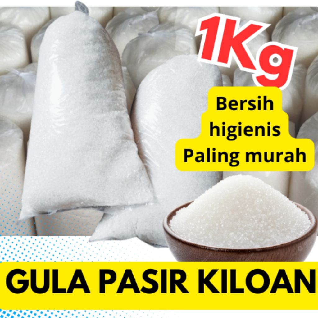 

Gula Pasir Putih 1kg - Gula Halus Kristal Murni Bersih Manis Berkualitas