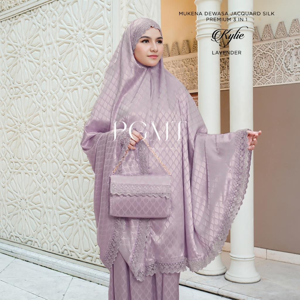 PUSAT GROSIR MUKENA TASIK - MUKENA DEWASA JACQUARD SILK PREMIUM 3 IN 1 KYLIE