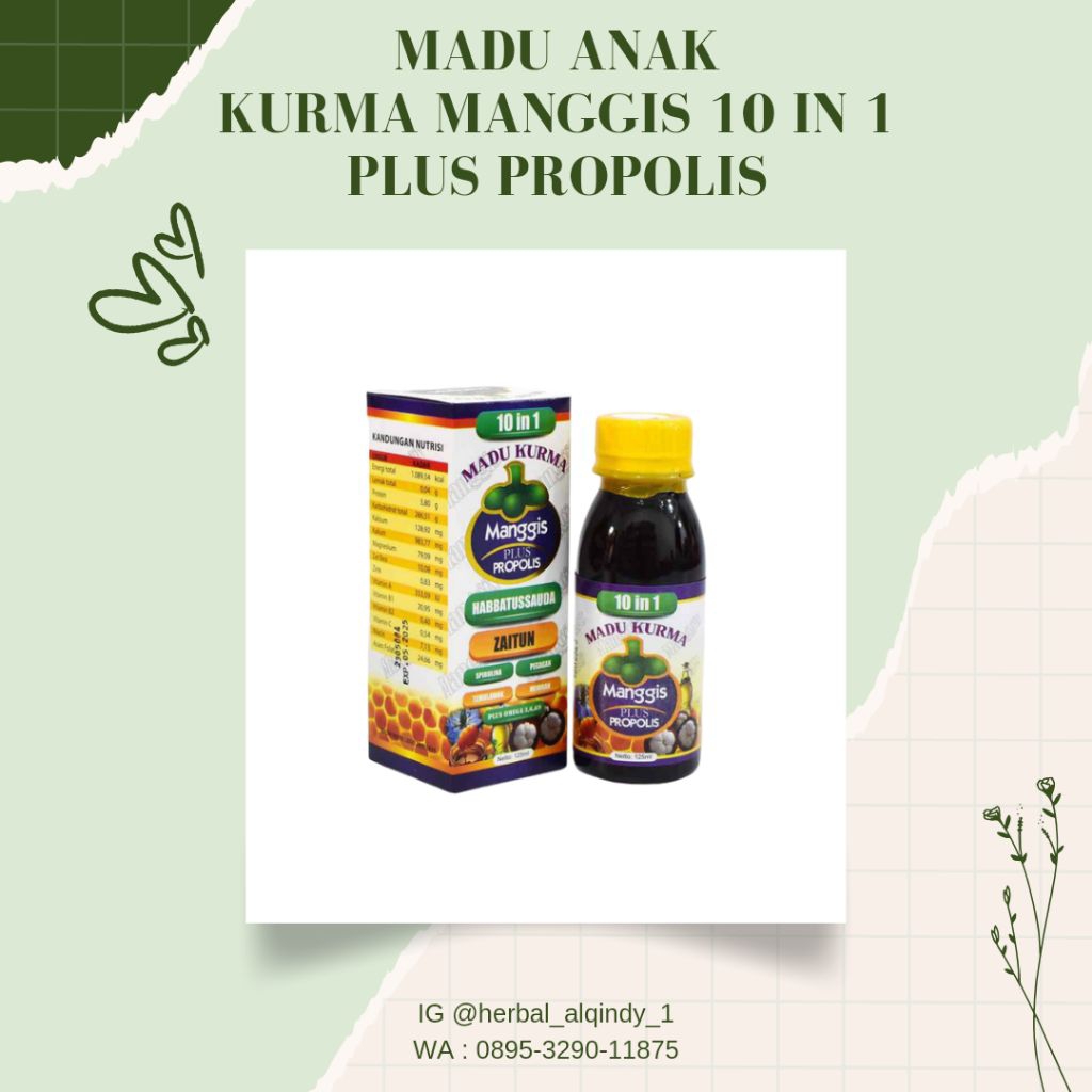 

Madu Kurma Manggis Plus Propolis 10 in 1