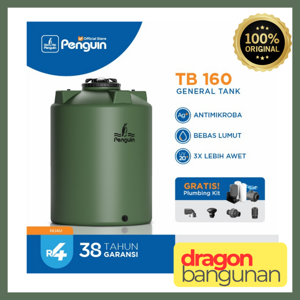 Tangki Air Penguin TB 160 Hijau / Toren Air Penguin 1550 Liter / Tandon Air