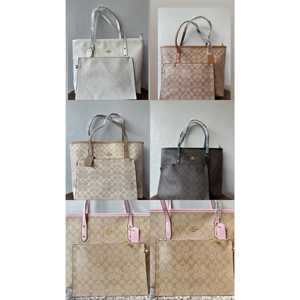 tote coach signature authentic dapat box