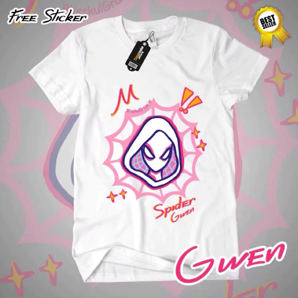 TERBARU Kaos Couple Spider Gwen & Miles Z3 ANAK ANAK 3-14 tahun Couple Spiderman Tshirt Couple kaos
