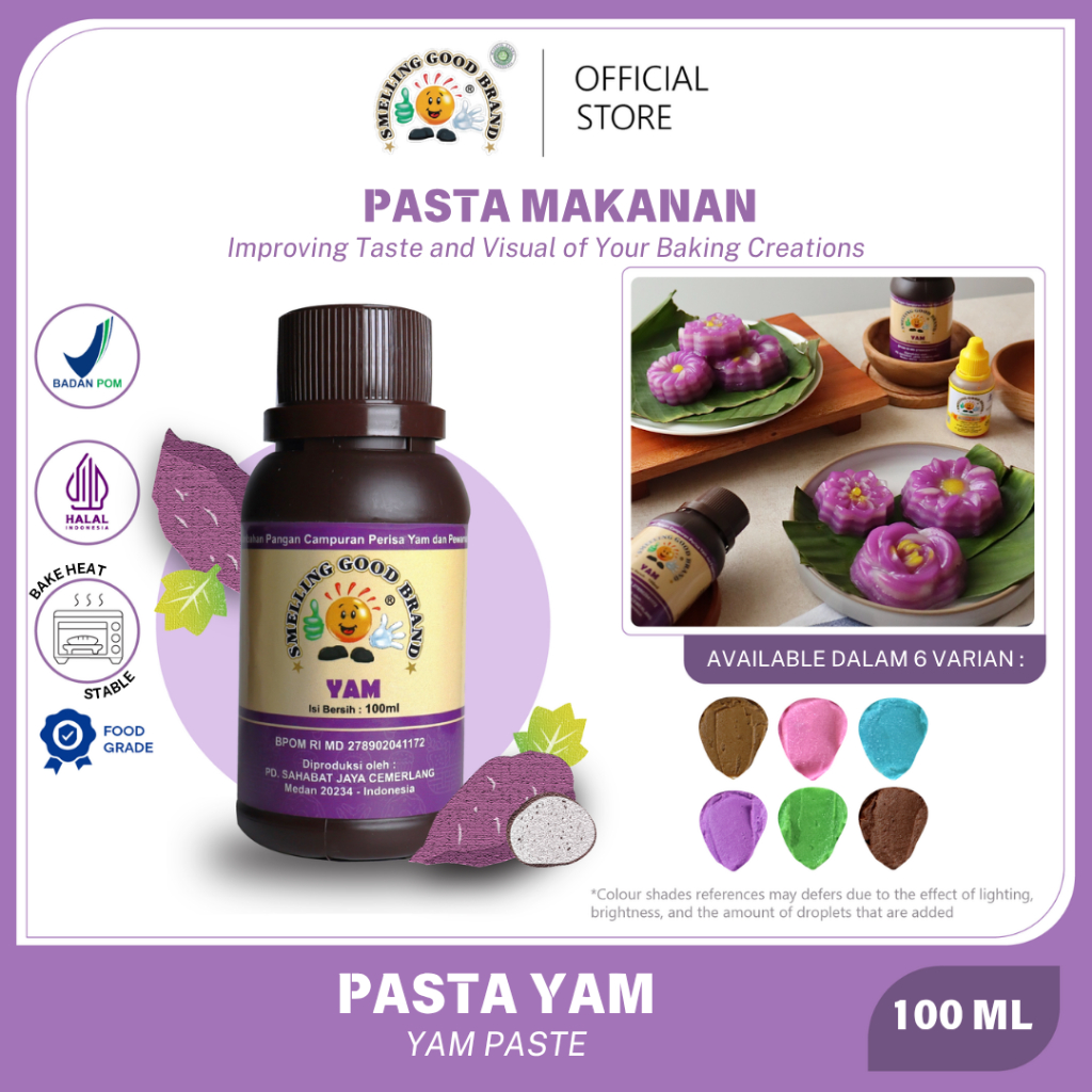

Pasta Makanan Smelling Good Brand 100 ml - 6 Varian Rasa | Rasa Pandan Cokelat Doger Yam Blueberry Moka Baking Dessert Essence Pasta Perisa Kue Makanan Minuman Bahan Baking Bakery Food Grade Halal