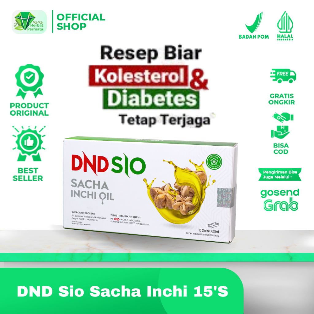 Sacha Inchi Oil DND - Kacang Sacha Inchi Membantu Mengatasi Kolesterol dan Darah Tinggi Isi 15 Sache