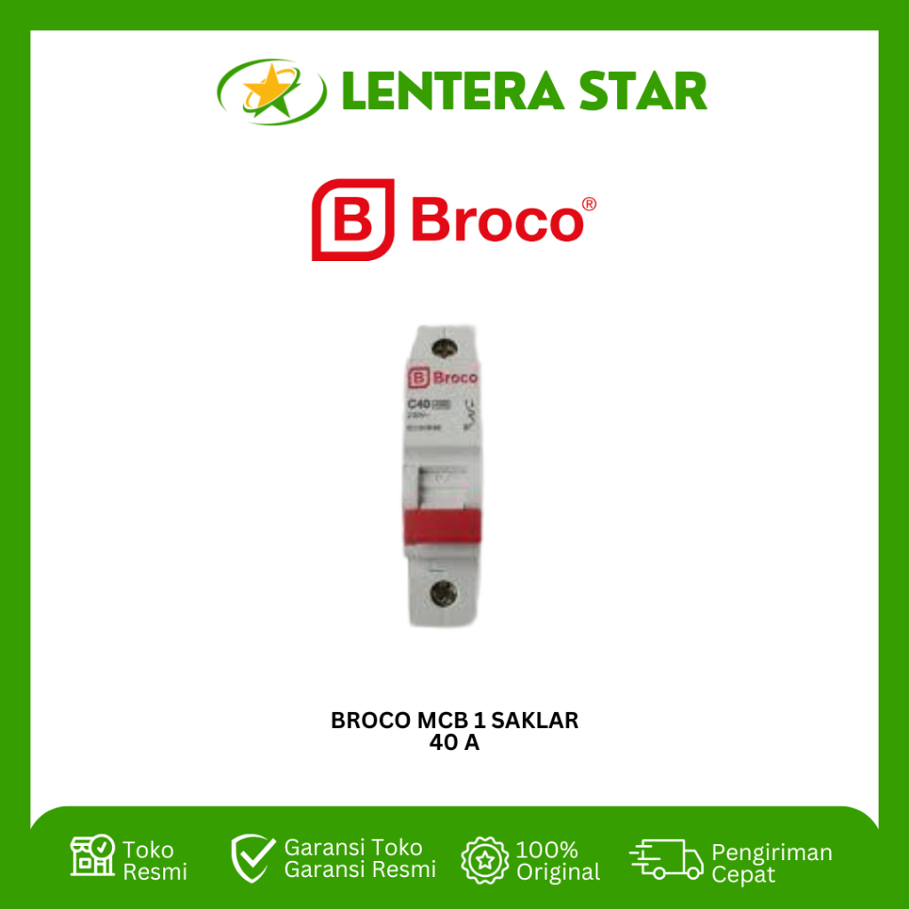 MCB Broco 40 A  MCB 1 SAKLAR 40 AMPERE ( 40A ) - 17340C