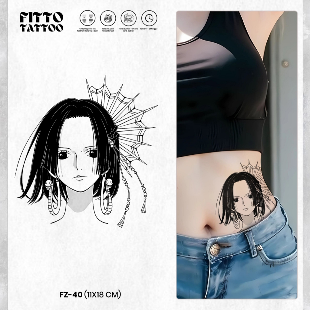Stiker Tato Temporer Anime Naruto One Piece Jujutsu Semi Permanent Fruit Ink Premium Tatto Temporary