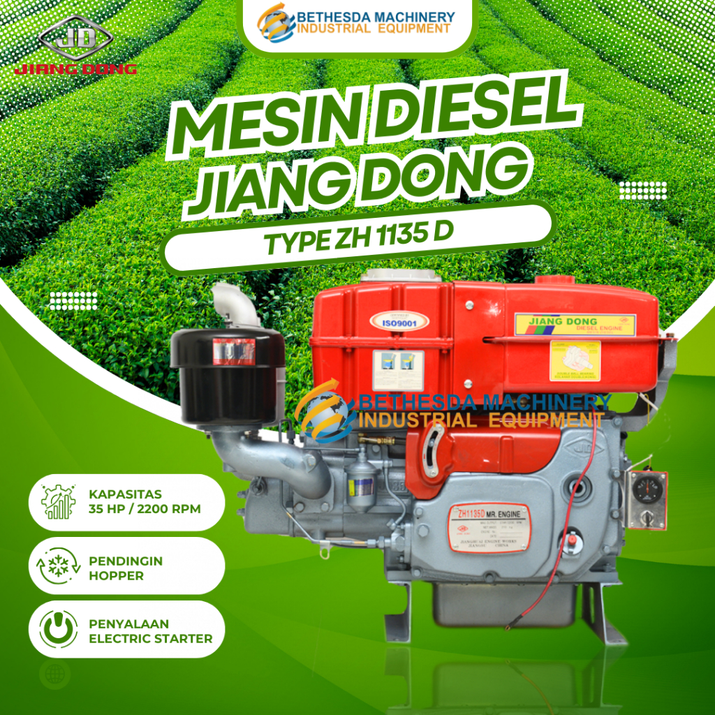 Diesel engine Jiangdong ZH1135D 35HP mesin pengerak 35PK Hopper stater