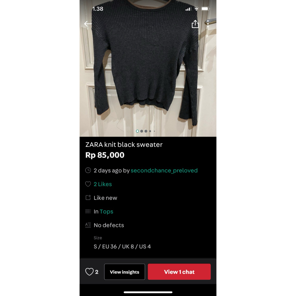 ZARA black knit sweater