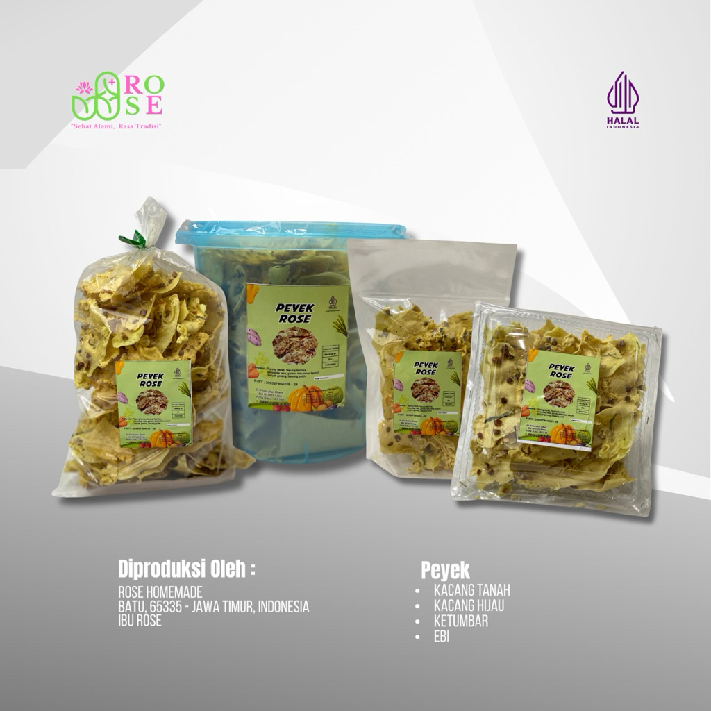 

Peyek Rose Homemade Isi Kacang Tanah/Kacang Hijau/Ketumbar/Ebi