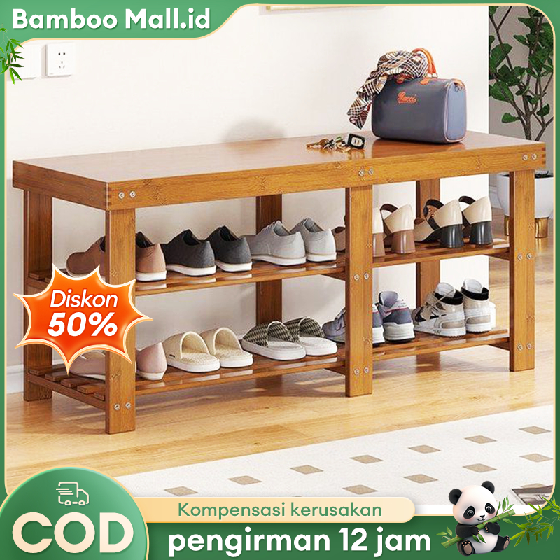 Bangku Ganti Sepatu/Bangku ganti sepatu/bangku bambu/Rak Serbaguna