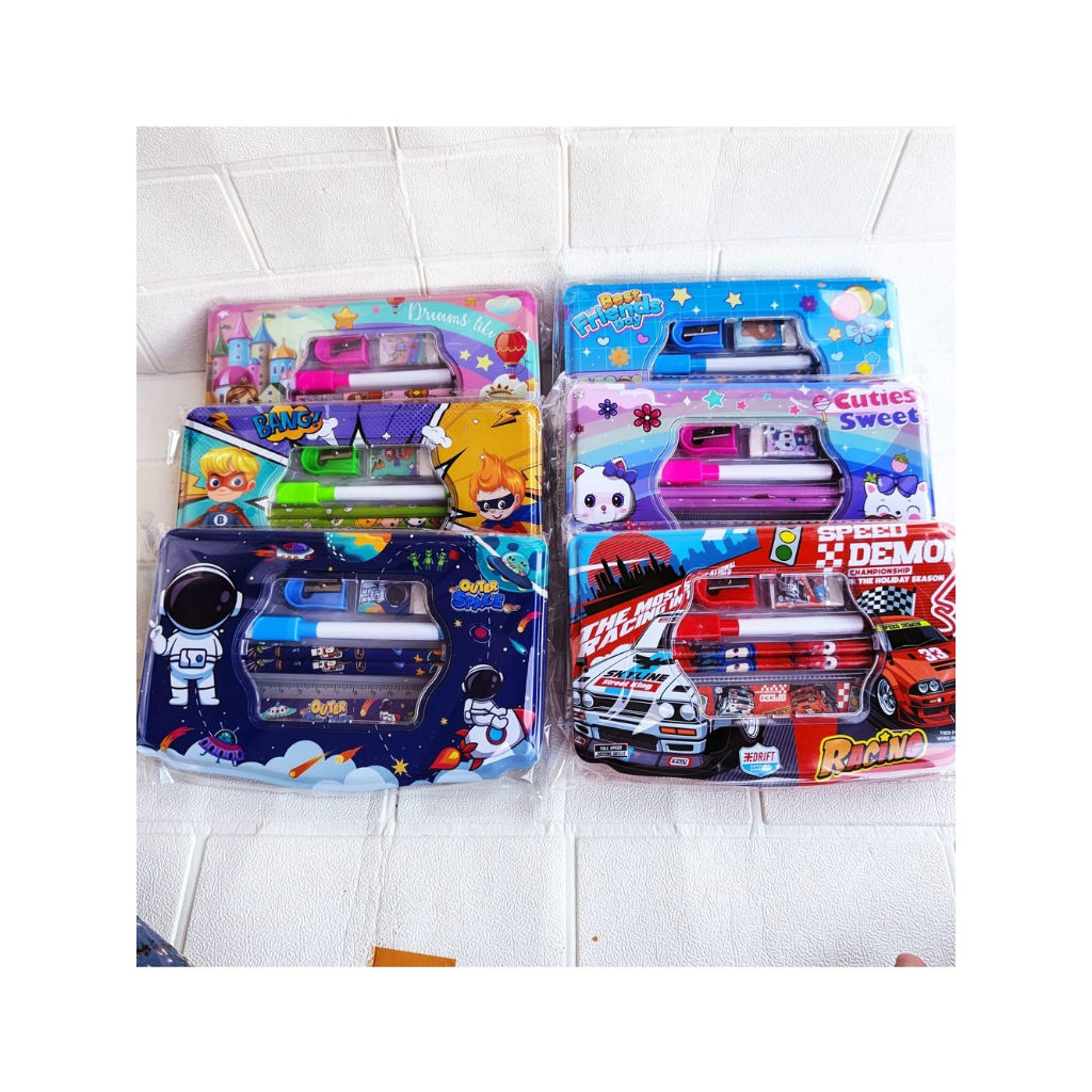 Tepak / Tempat Pensil Kaleng Jumbo + Isi SQ-1008