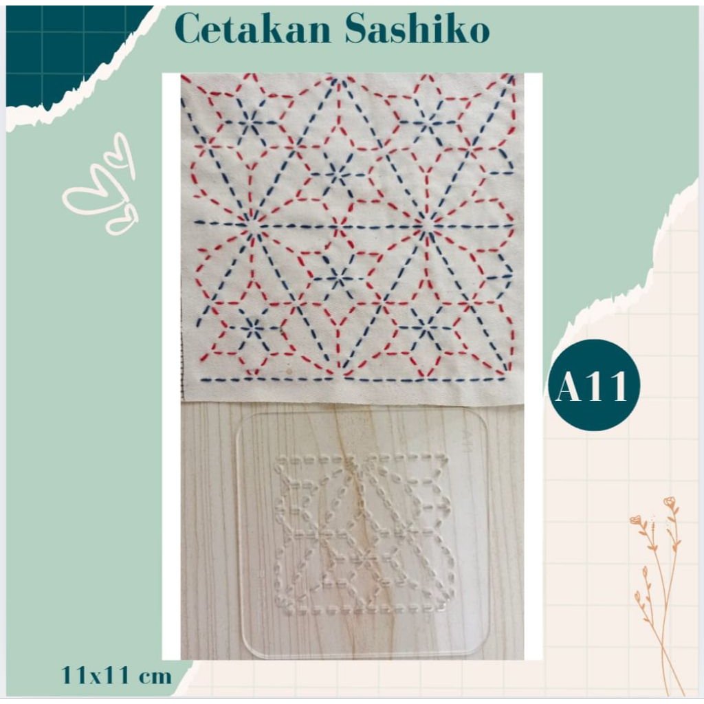 

Sashiko template akrilik bordir jepang motif 7