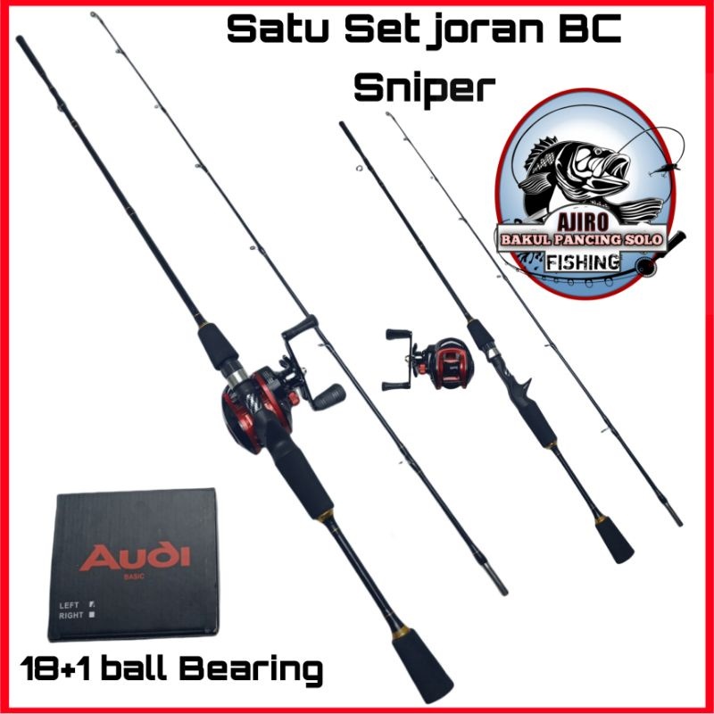 satu set joran pancing bc baitcasting kuat 10 kg fiber solid murah ajiro 150 165 180 198 210 cm