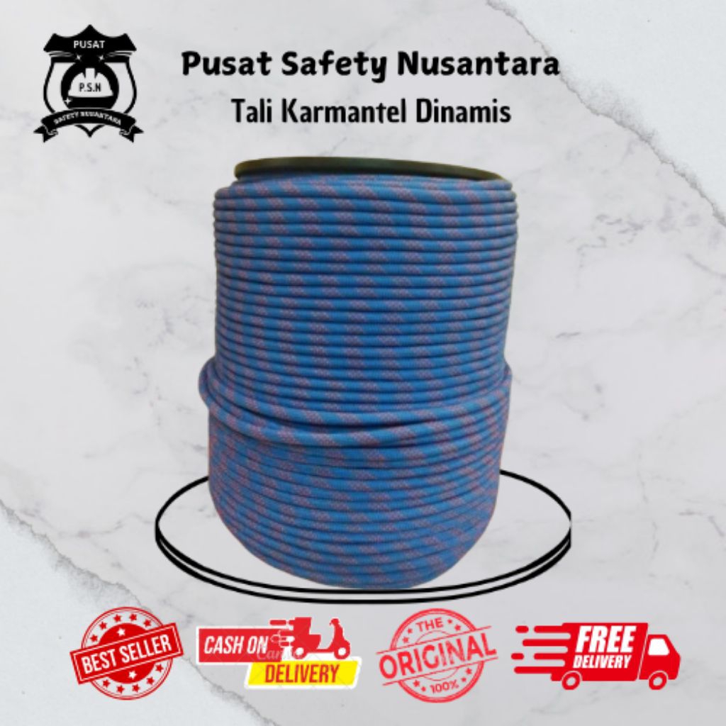 TALI KARMANTEL DINAMIS 10,5 MM x 50 METER / Tali Gondola / Tali Perusik / Tali Karmantel Dinamis Mur